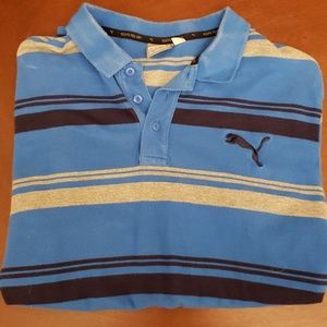 Blue striped Puma Golf Polo